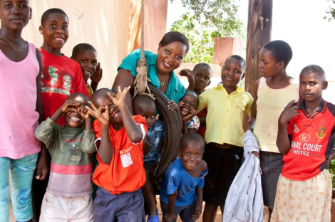 Dwelling Places Founding Director Rita Nkemba with some of the rehabilitated children.